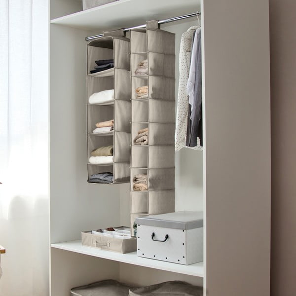 Висящ текстилен органайзер за гардероб Nancy - Compactor-image-1