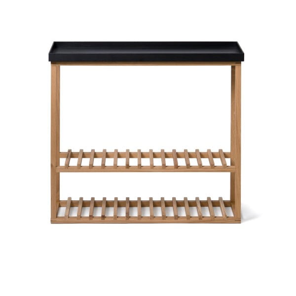Стелаж за обувки/маса за съхранение с черен дъбов плот Съхранение Hello - Wireworks-image-2