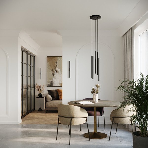 Черна стенна лампа ø 2,5 cm Fideus – Sollux-image-4