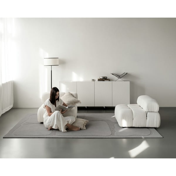 Сив вълнен килим 200x300 cm Morphic Organica – Agnella-image-3