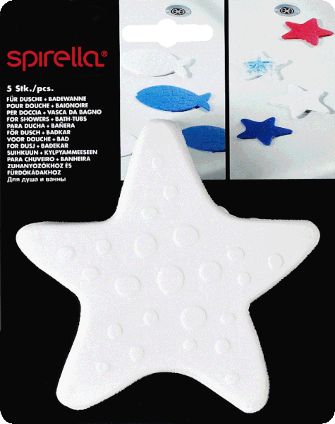 Детски противоплъзгащи подложки за вани в комплект от 5 бр. 13x13 cm Asterie – Spirella-image-1