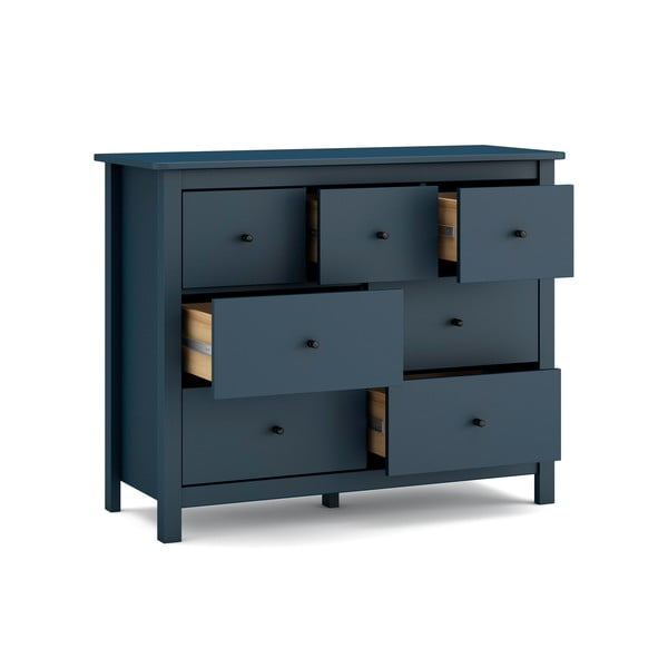 Тъмносин нисък скрин от борова дървесина 110x80 cm Misti - Marckeric-image-3