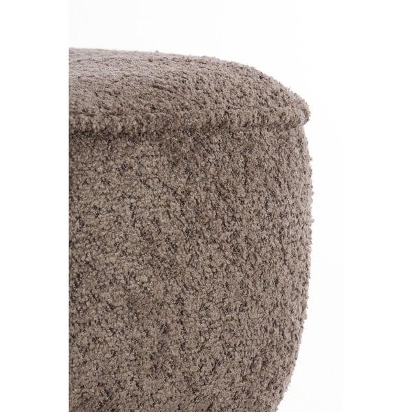 Кафява табуретка от плат букле Leyla – Light & Living-image-1