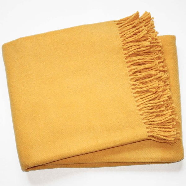Жълто одеяло със съдържание на памук Basics, 140 x 180 cm Plain - Euromant