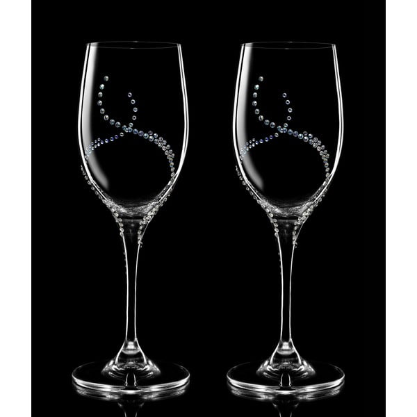 Комплект от 2 чаши за вино Harmonia с елементи Swarovski в луксозна опаковка - Bohemian Grace