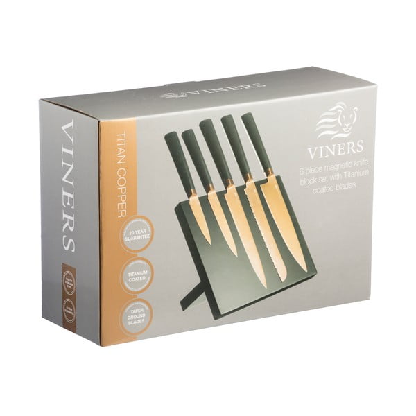 Sada 5 nožů se stojanem Titan Copper-image-1