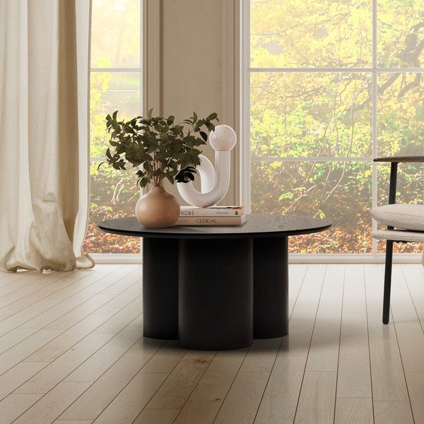 Черна кръгла масичка за кафе ø 80 cm Lua – MOME-image-1