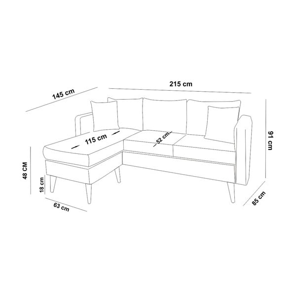 Сив ъглов диван (ляв ъгъл) Sofia - Artie-image-3