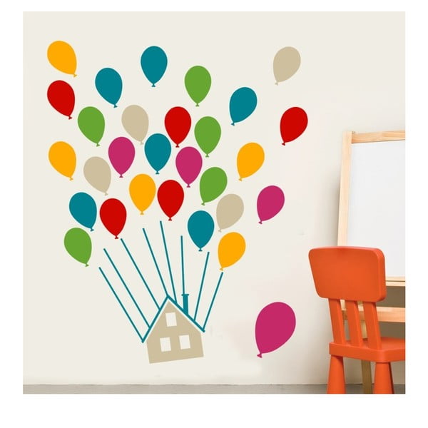 Комплект стикери за стена "Къща с балони - Unknown