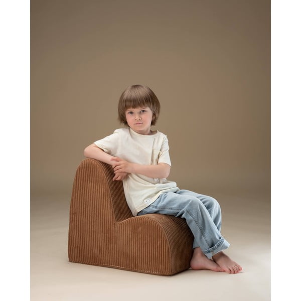 Кафяв детски стол от рипсено кадифе Cloud – Wigiwama-image-2