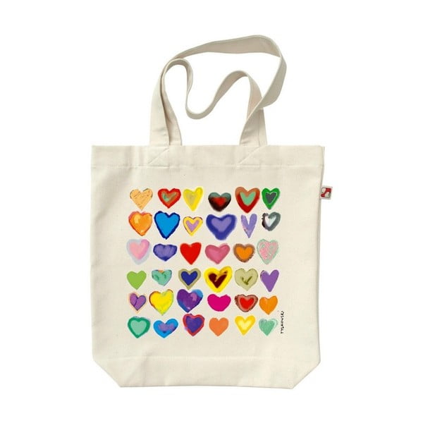Дъгова чанта от платно със сърце - Postershop