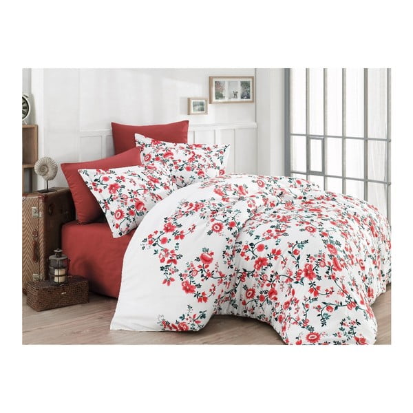 Комплект памучни чаршафи за единично легло Deluxe Satin Floria, 160 x 220 cm - Mijolnir