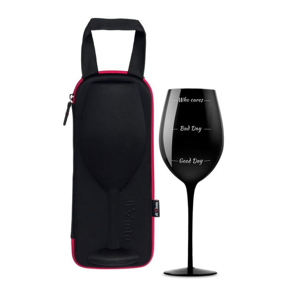 Черна чаша за червено вино с ръкав Who cares?, 870 ml - Gift Republic