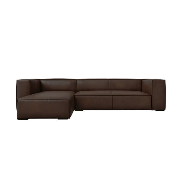 Ъглов диван от тъмнокафява кожа (ляв ъгъл) Madame - Windsor & Co Sofas