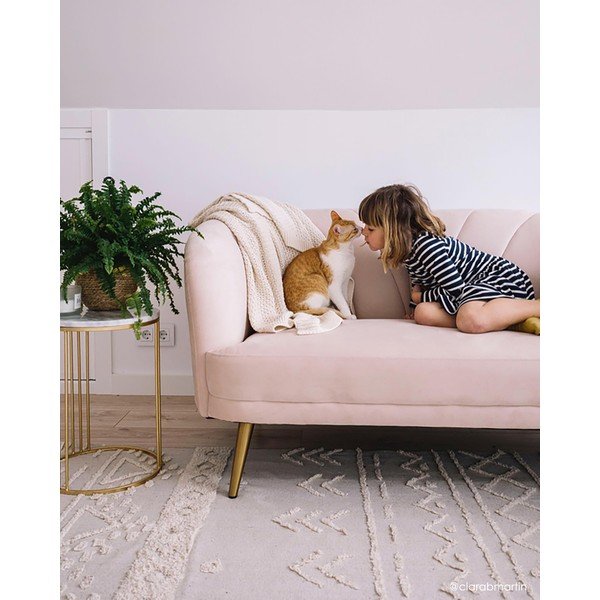 Бял ръчно изработен памучен килим подходящ за пране 140x200 cm Tribu Natural – Lorena Canals-image-4