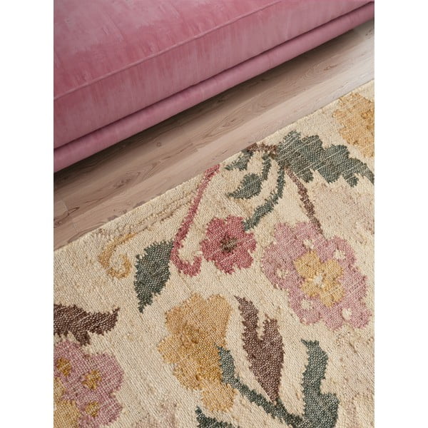 Кремава ръчно изработена ютена пътека 80x200 cm Roya Violette – Elle Decoration-image-4