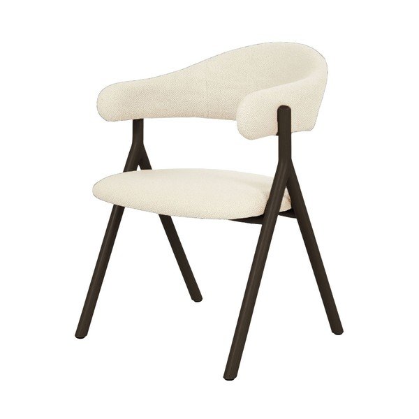 Черен/кремав тапициран трапезен стол с подлакътници Frances – Unique Furniture