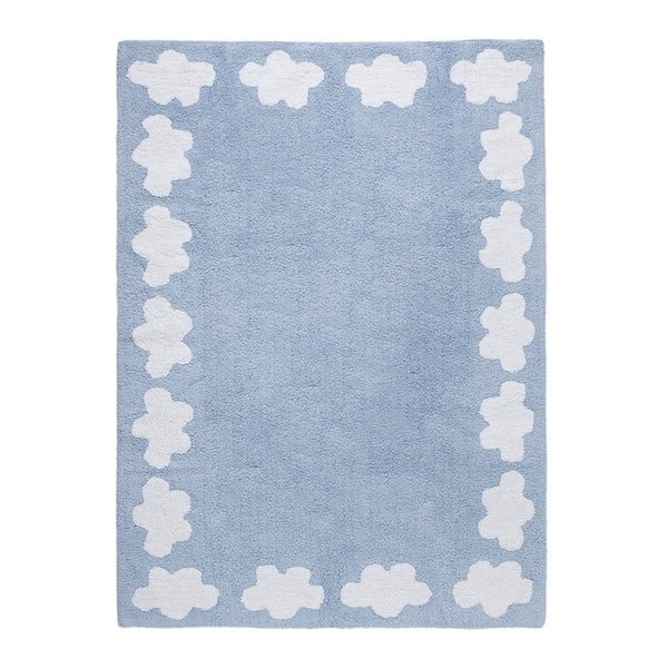 Modrý bavlněný koberec Happy Decor Kids Clouds, 160 x 120 cm