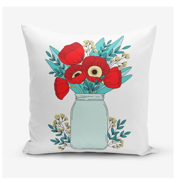 Калъфка за възглавница от памучна смес Цветя във ваза, 45 x 45 cm - Minimalist Cushion Covers