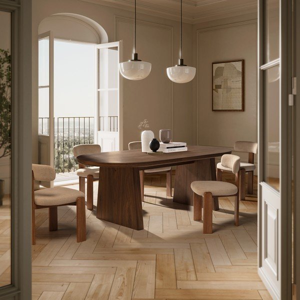 Кремави тапицирани трапезни столове в комплект 2 бр. Nadia – MOME-image-1