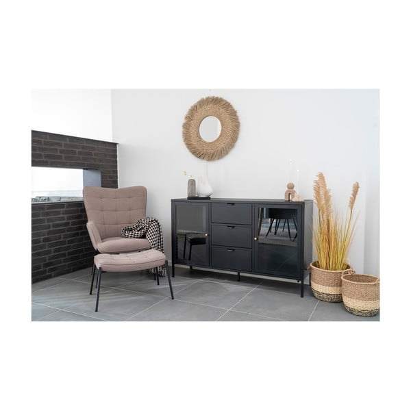 Черен метален шкаф 140x85 cm Dalby - House Nordic-image-1