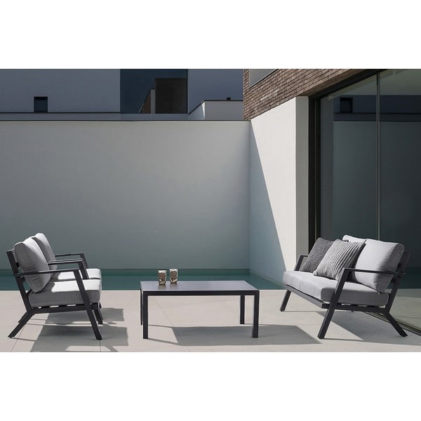 Сив алуминиев градински комплект от за отдих за 4 Harley   – Bizzotto-image-2