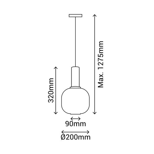 Черно висящо осветително тяло, височина 127,5 cm Garbo - SULION-image-2
