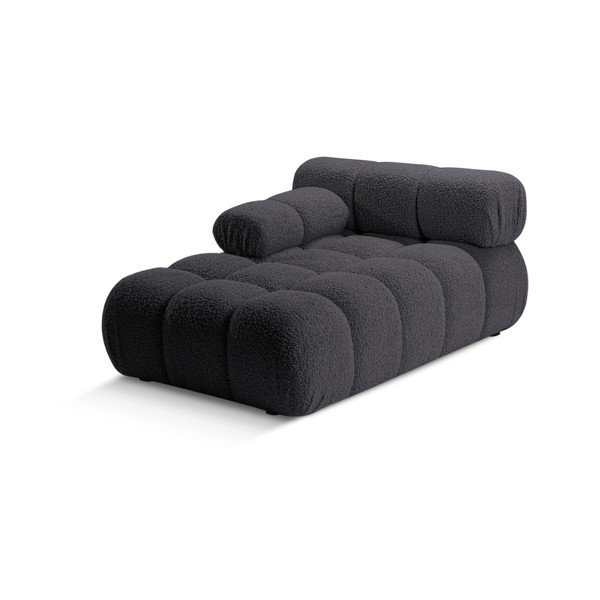 Антрацитен модул за диван от букле (ляв ъгъл) Bellis – Micadoni Home-image-3