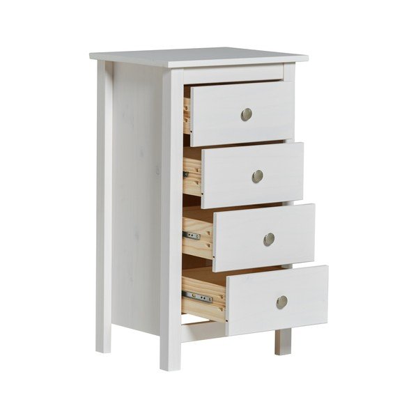 Бял висок скрин от масивен бор 46x80 cm Berna – Marckeric-image-3