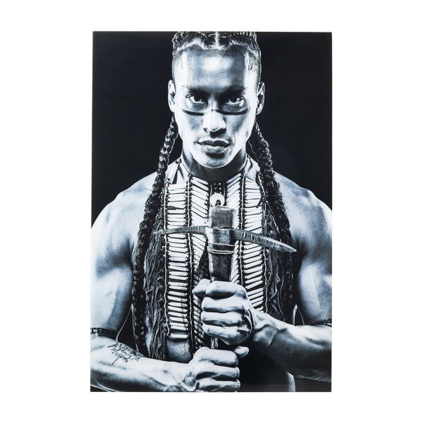Zasklený černobílý obraz Kare Design Native Front, 150 x 100 cm