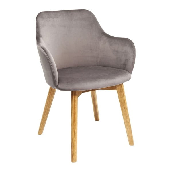 Tmavě šedá židle s nohami z dubového dřeva Kare Design