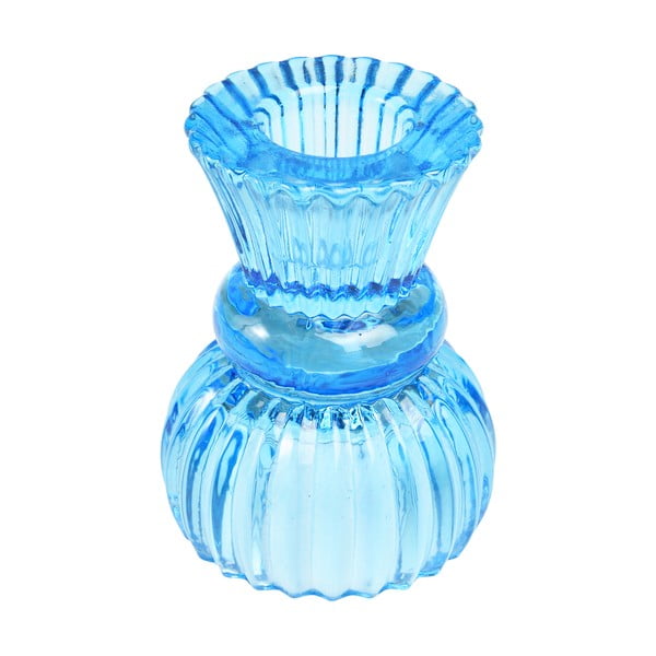 Нисък свещник от синьо стъкло - Rex London-image-1