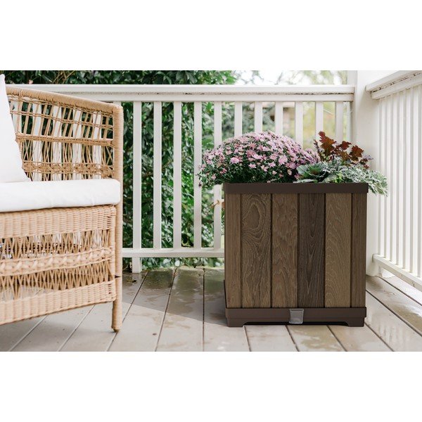 Пластмасова самополиваща се саксия за цветя Deco Square – Keter-image-3