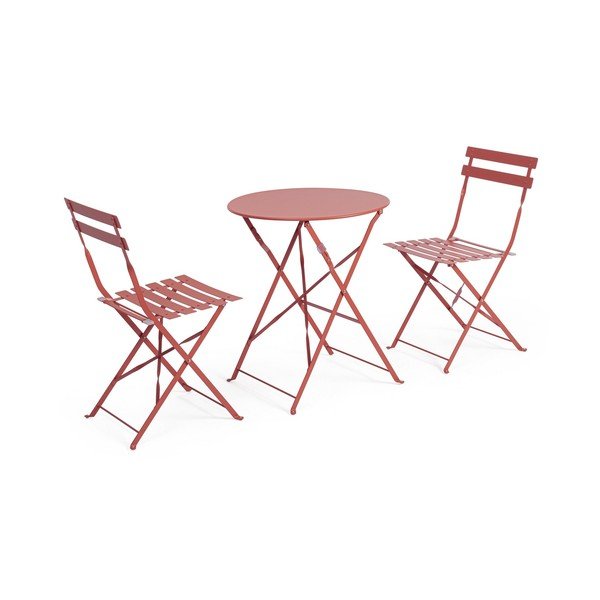 Теракотен стоманен градински комплект за хранене за 2 Austin – Bizzotto-image-2