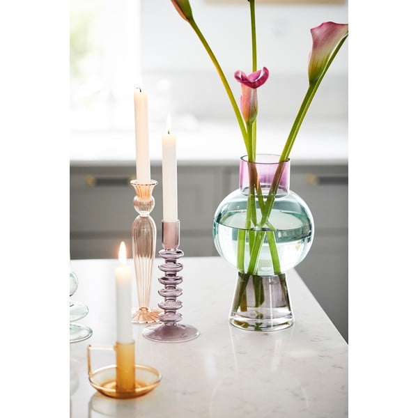 Розов стъклен свещник - Bahne & CO-image-3