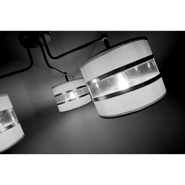 Бяла лампа за таван с текстилен абажур ø 20 cm Andy - Candellux Lighting-image-3