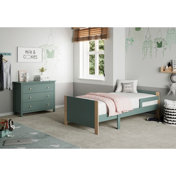 Нисък детски скрин от борова дървесина в цвят бензин 100x80 cm Max - Marckeric-image-1