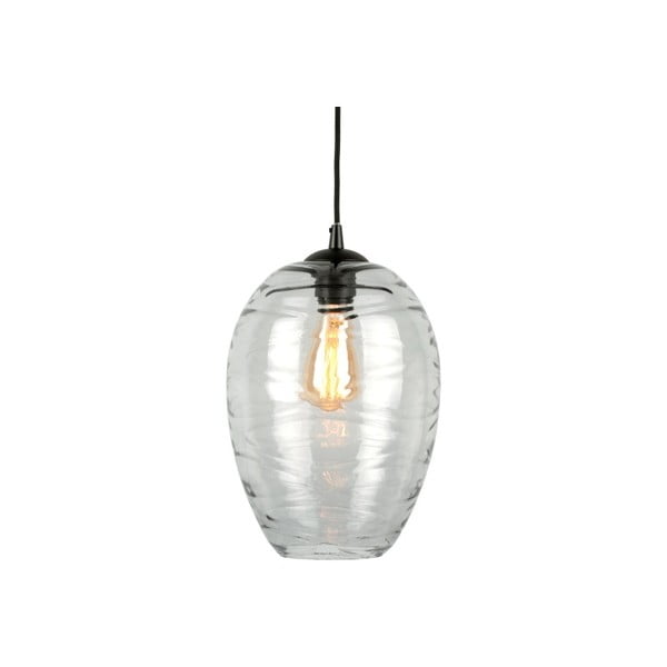 Сива стъклена лампа за окачване, височина 25 cm Cone - Leitmotiv