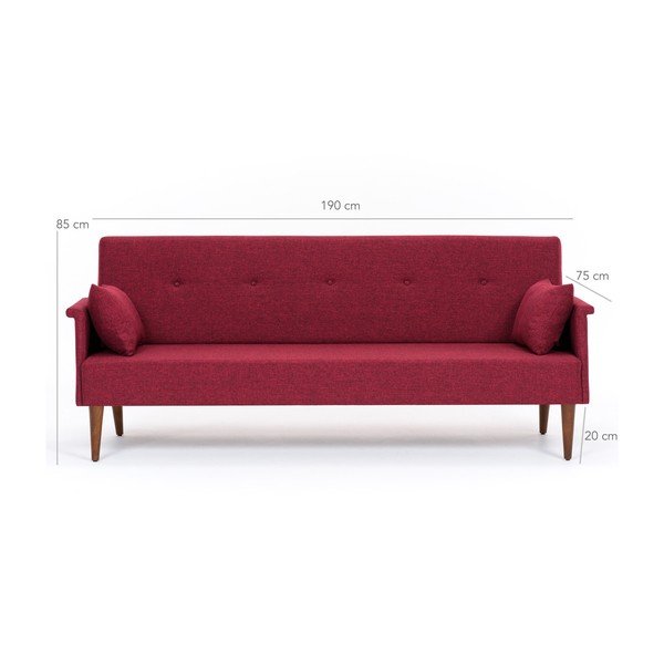 Разтегателен диван в цвят бургундия Julia - Balcab Home-image-2