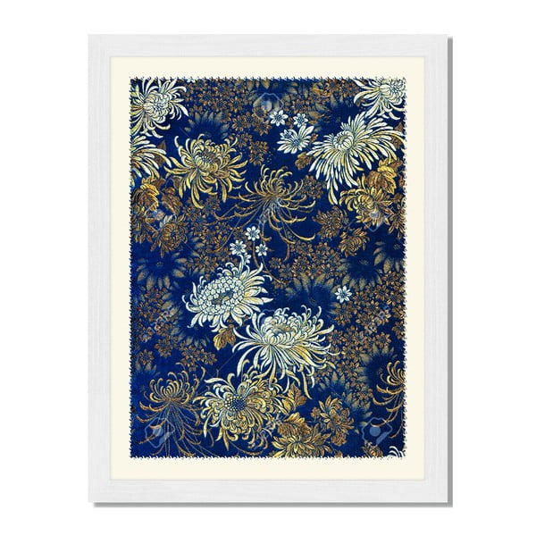 Obraz v rámu Liv Corday Asian Blue & Gold, 30 x 40 cm