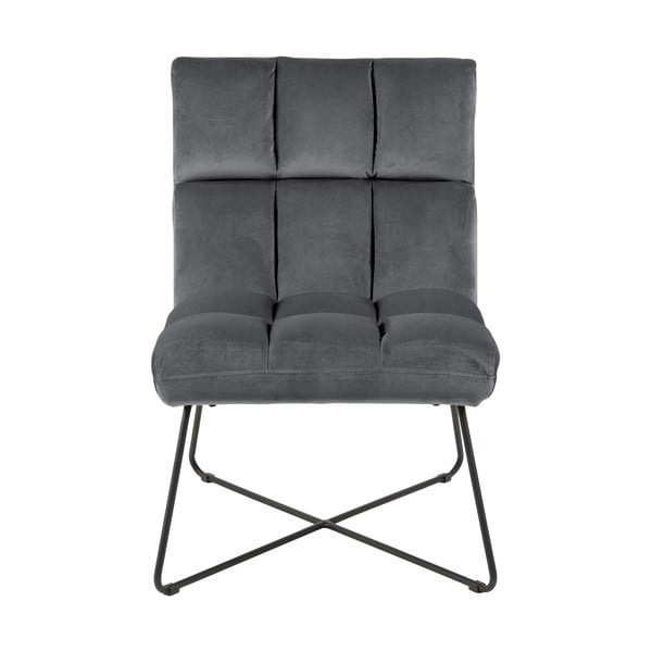 Сиво кадифено кресло Alba – Actona-image-2