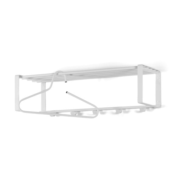 Бяла метална стенна закачалка с рафт Rex - Spinder Design