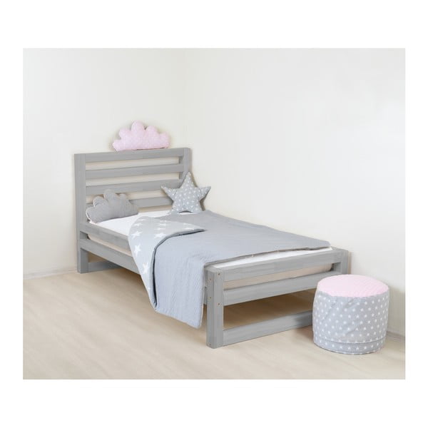 Детско сиво дървено единично легло DeLuxe, 160 x 90 cm - Benlemi