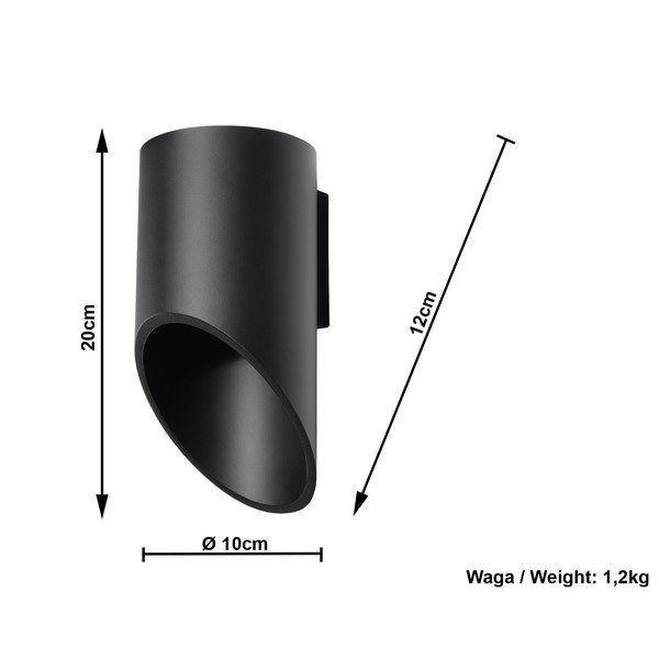 Черна стенна светлина 20 Nixon - Sollux-image-4