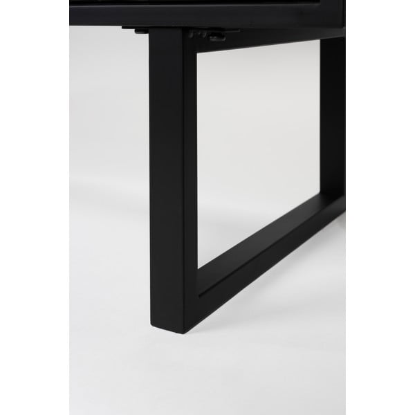 Черен нисък скрин от масивен бор 135x90 cm Linc – White Label-image-1