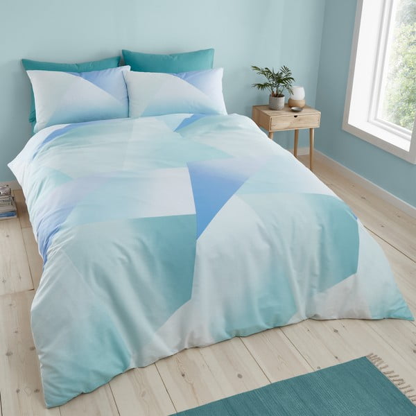 Синьо-зелено спално бельо за двойно легло 200x200 cm Larsson - Catherine Lansfield