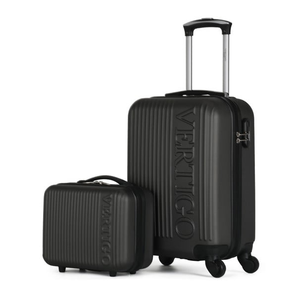Sada 2 tmavě šedých cestovních kufrů na kolečkách VERTIGO Valises Cabine & Vanity Case