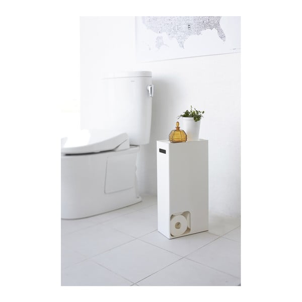Бял диспенсър за тоалетна хартия Rin Stocker Tower - YAMAZAKI-image-1