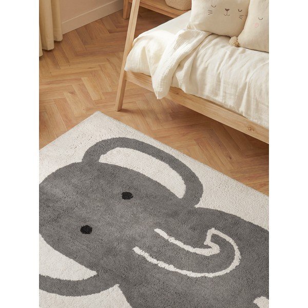 Сив/кремав памучен детски килим подходящ за пране/ръчно изработен 140x200 cm Snuggle Emil – Hanse Home-image-2