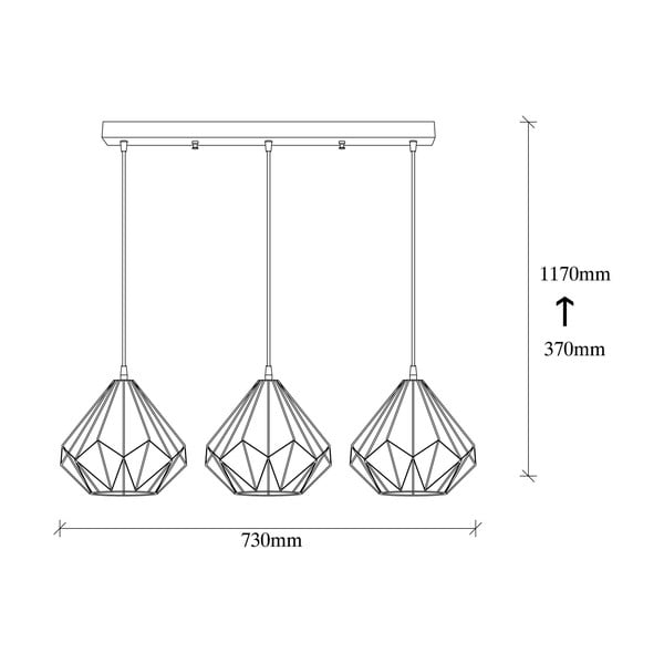 Черно висящо осветително тяло с метален абажур Diamond – Opviq lights-image-4